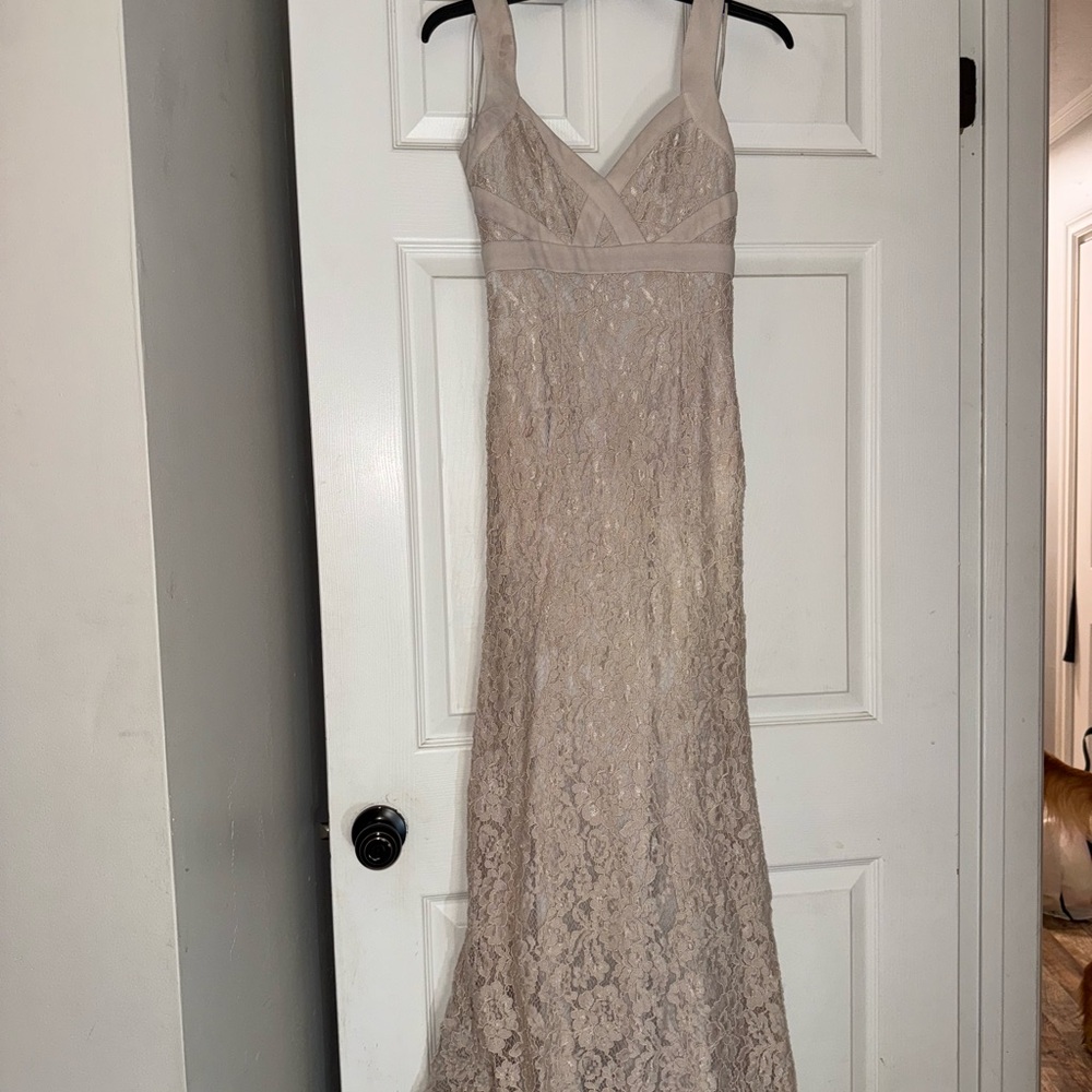 Lulu's Beige Lace Dress